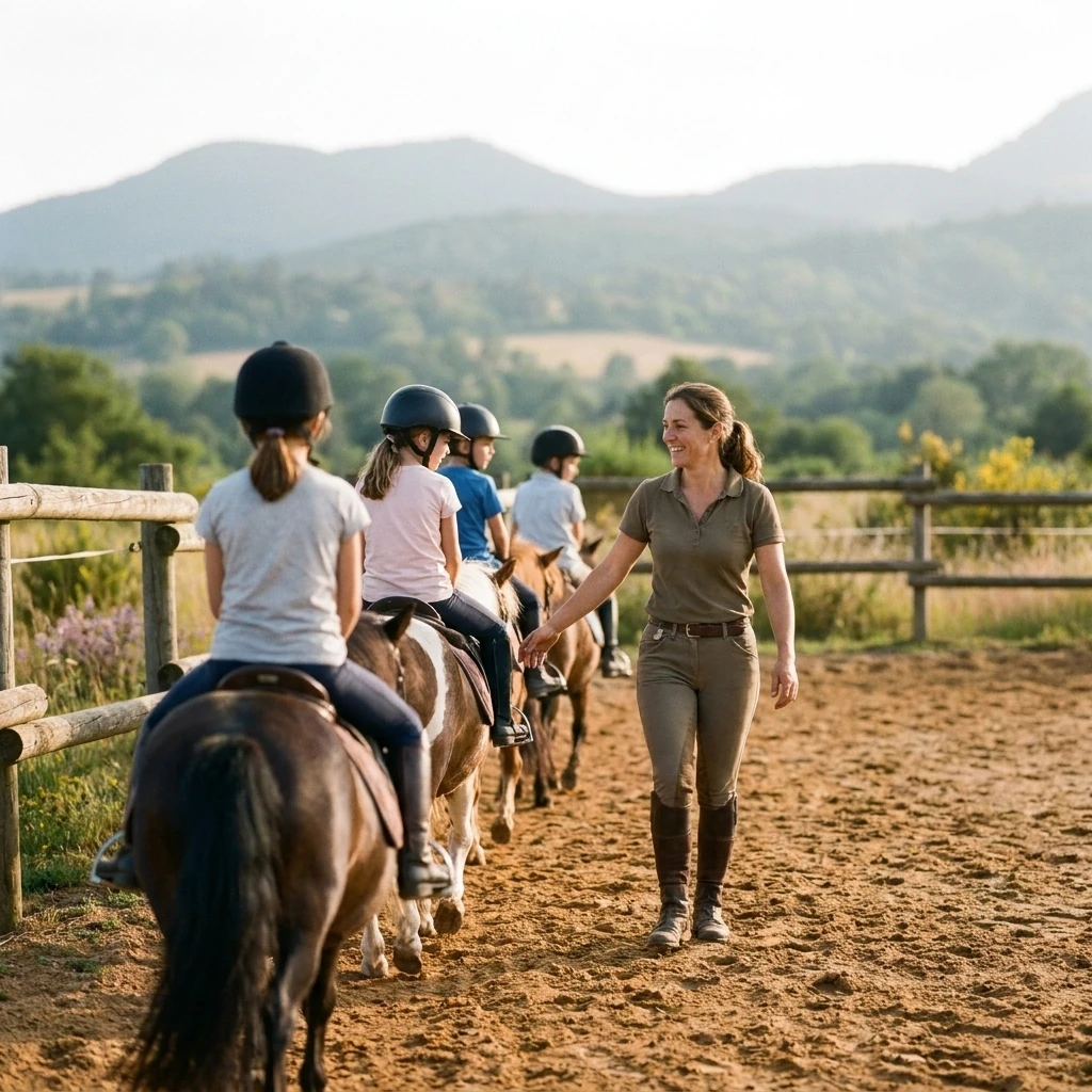 Cours de poney à Huriel, Allier